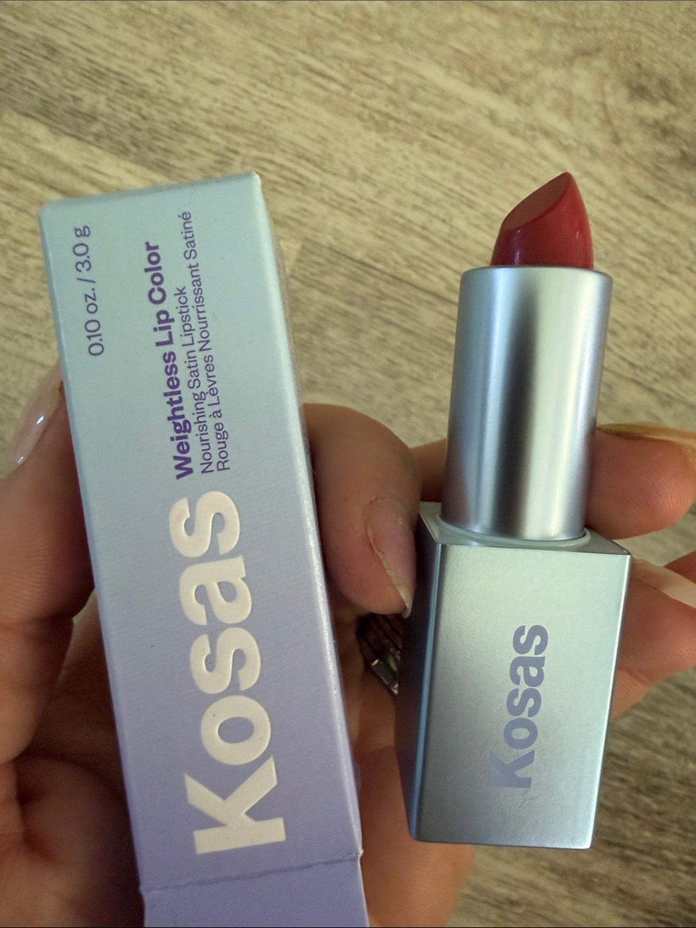 Kosas Weightless Lip Color — Warm Rose Red